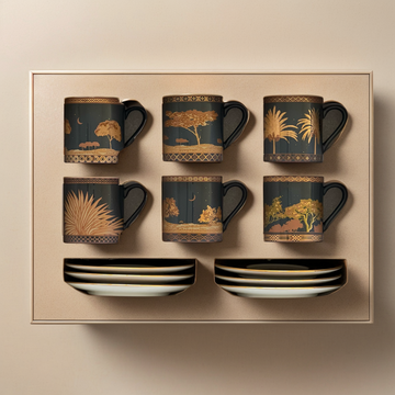 Blue Moon Cup & Saucer set - 6 pcs