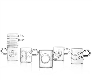 Deco Clear Set of 6 Coffee Cups