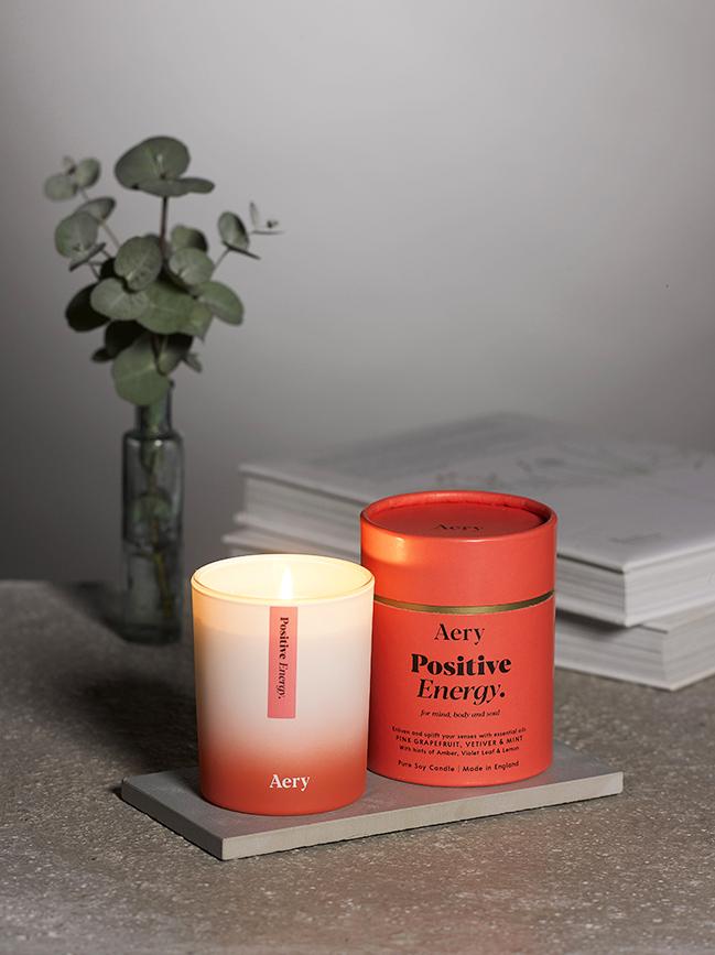 Positive Energy Wax Candle - Pink Grapefruit Vetiver Mint