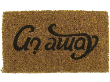 Come in, Go Away Ambigram Door Mat