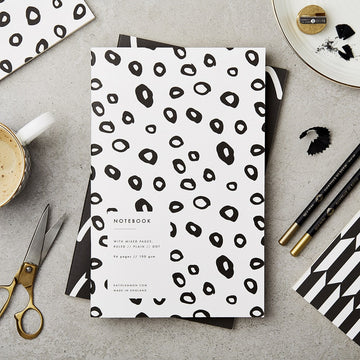 Black & White Hoops Notebook