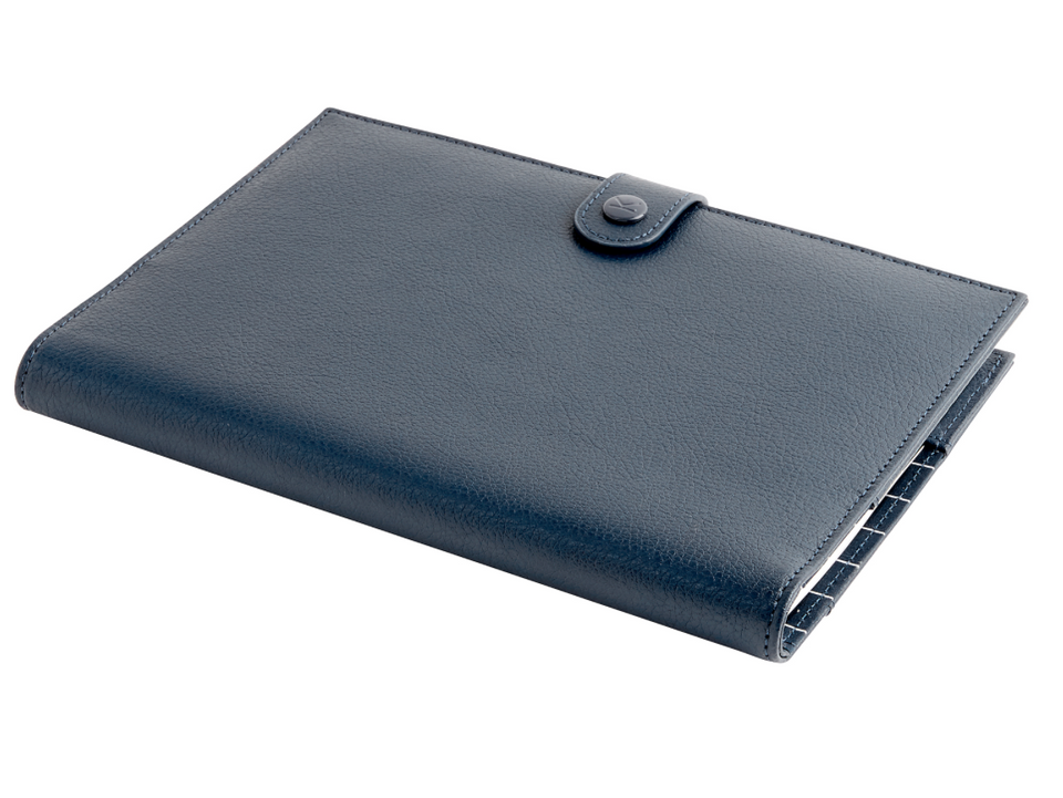 A5 Leather Notebook - Navy