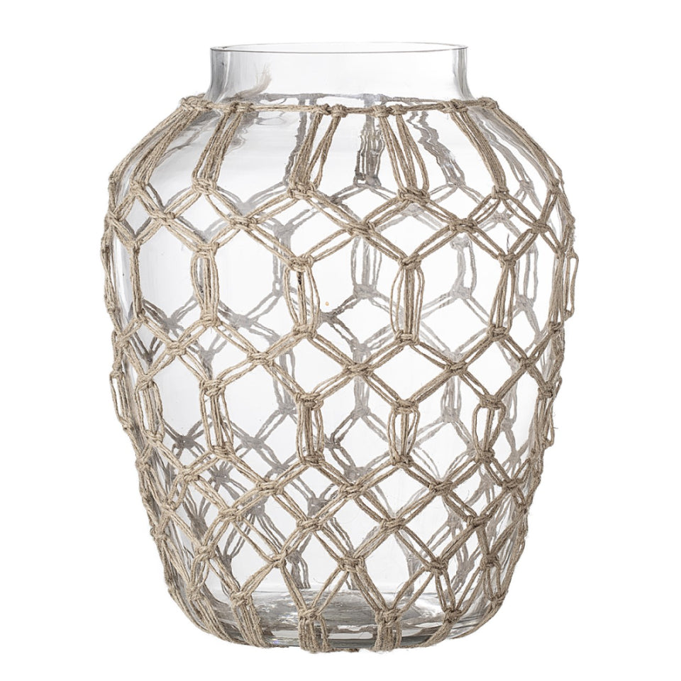 Vase, glass & mesh