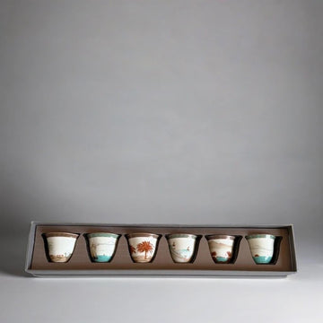 Majan Gahwa Cups, a set of six cups in their box
