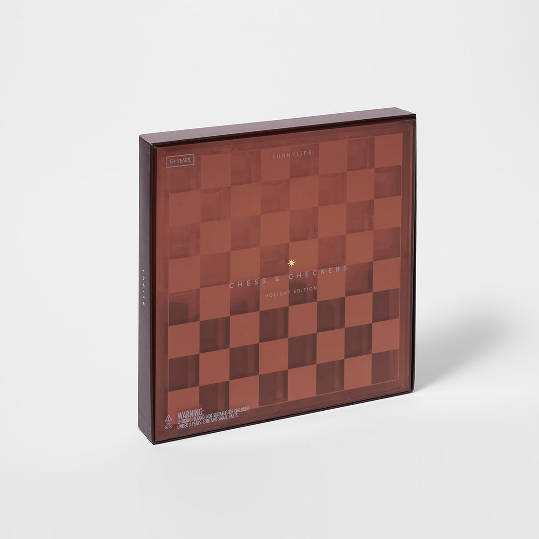 Lucite Chess & Checkers Whiskey Noir