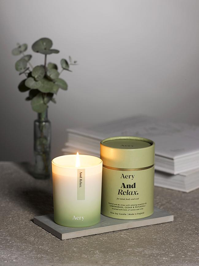 And Relax Candle - Lemongrass Cedar Patchouli