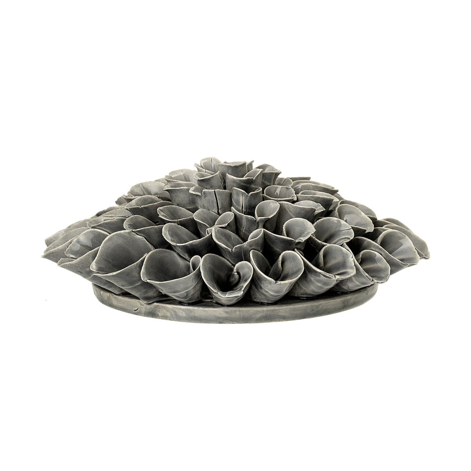 Deco Flower, Grey, Stoneware