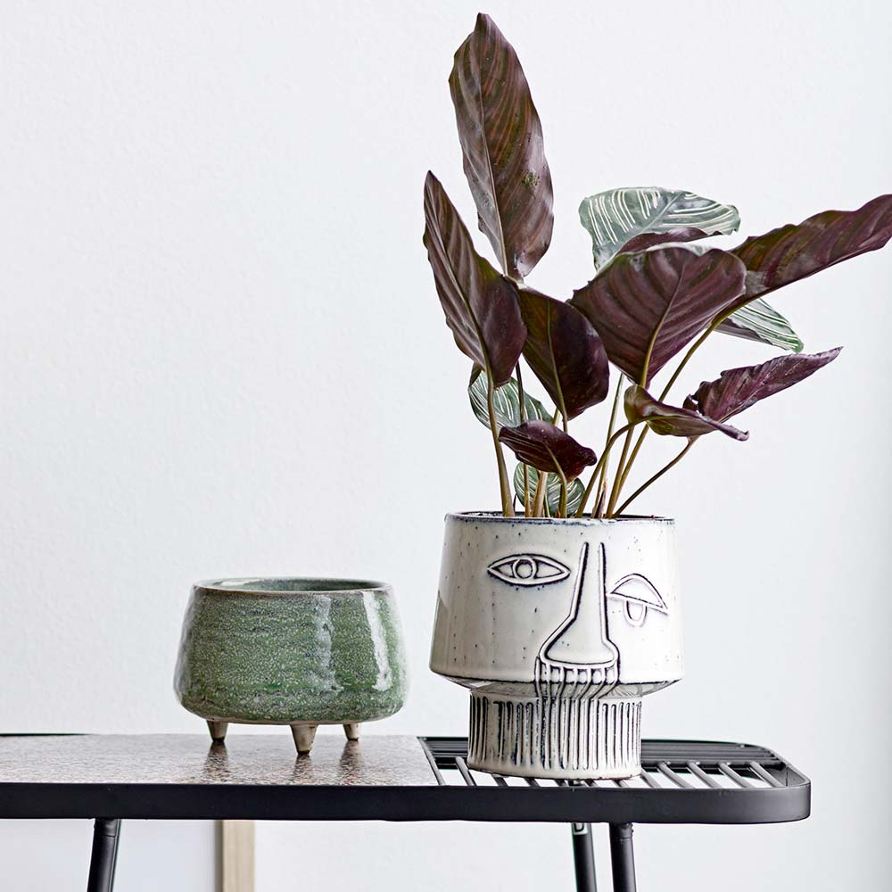 Flowerpot, Grey, Stoneware