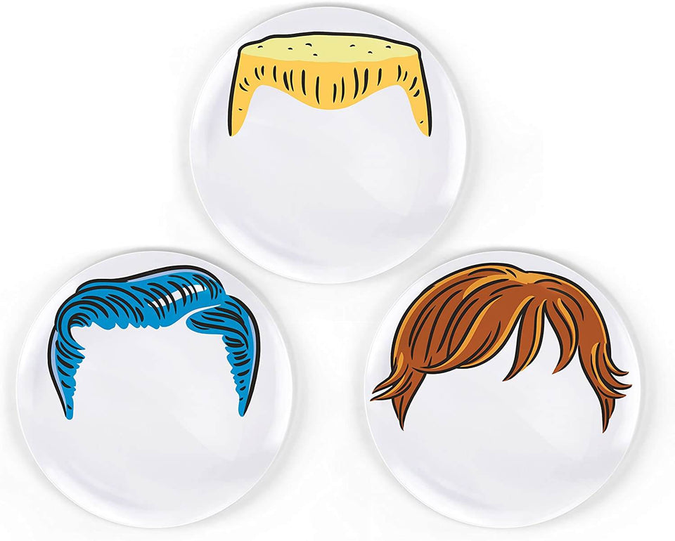 Dinner DO'S Boy's Hairstyle Dinner Plates, Set of 3
