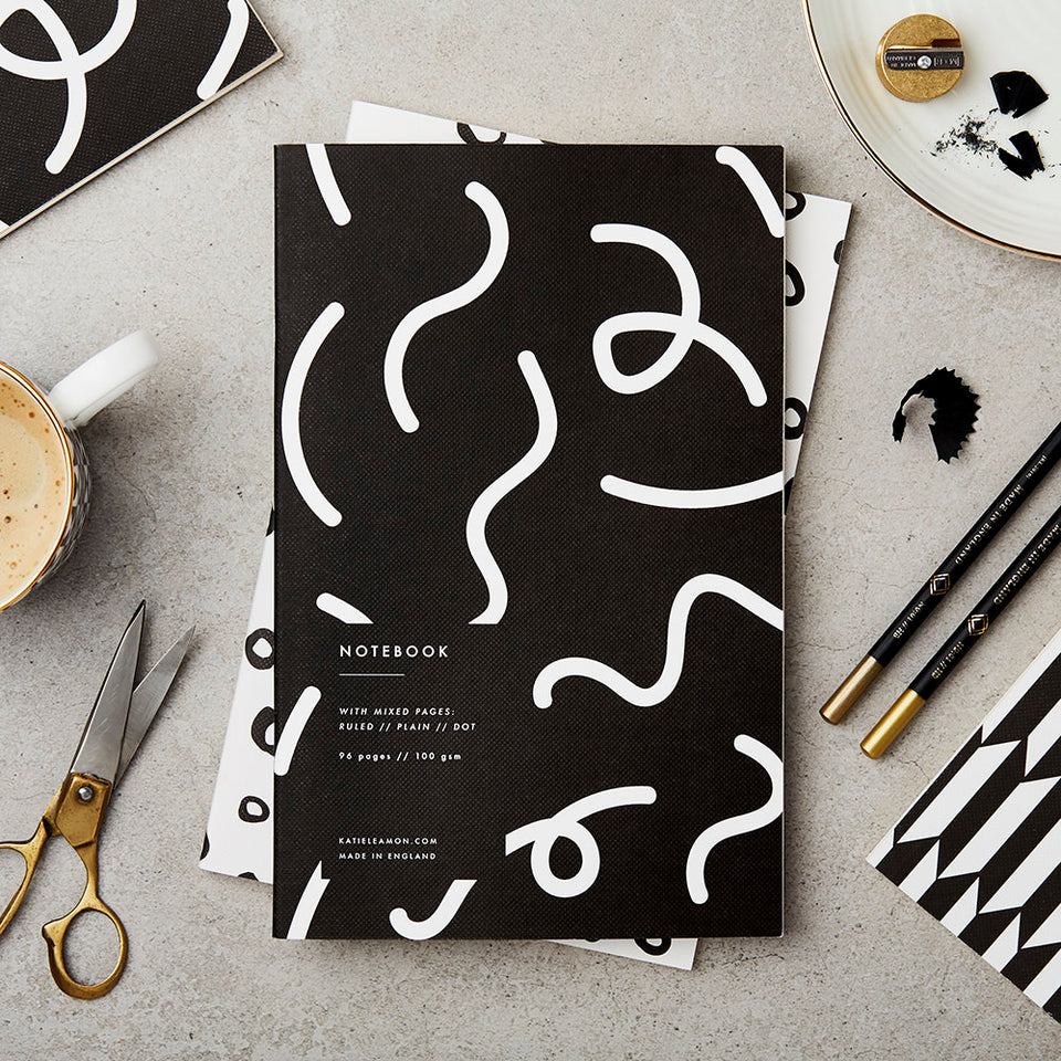 Black & White Squiggle ­Notebook