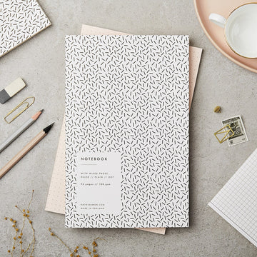 Black & White Confetti Notebook