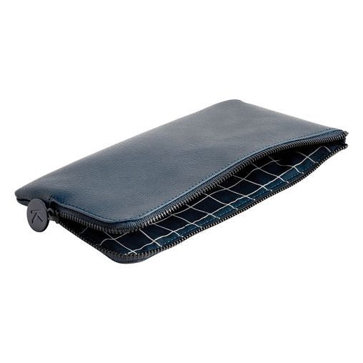 Leather Pencil Case - Navy