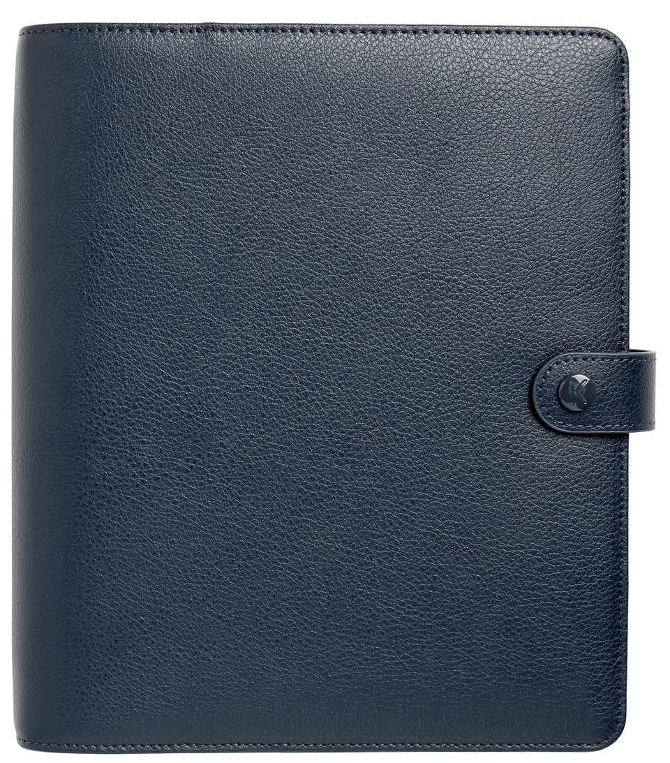 Leather Personal Planner - Navy, Large