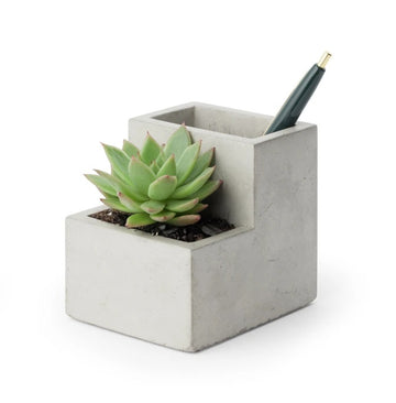 CONCRETE SMALL PLANTER AND PEN HOLDER
