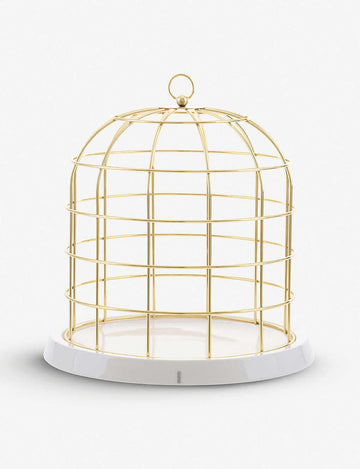 Twitable Metal and Porcelain Birdcage