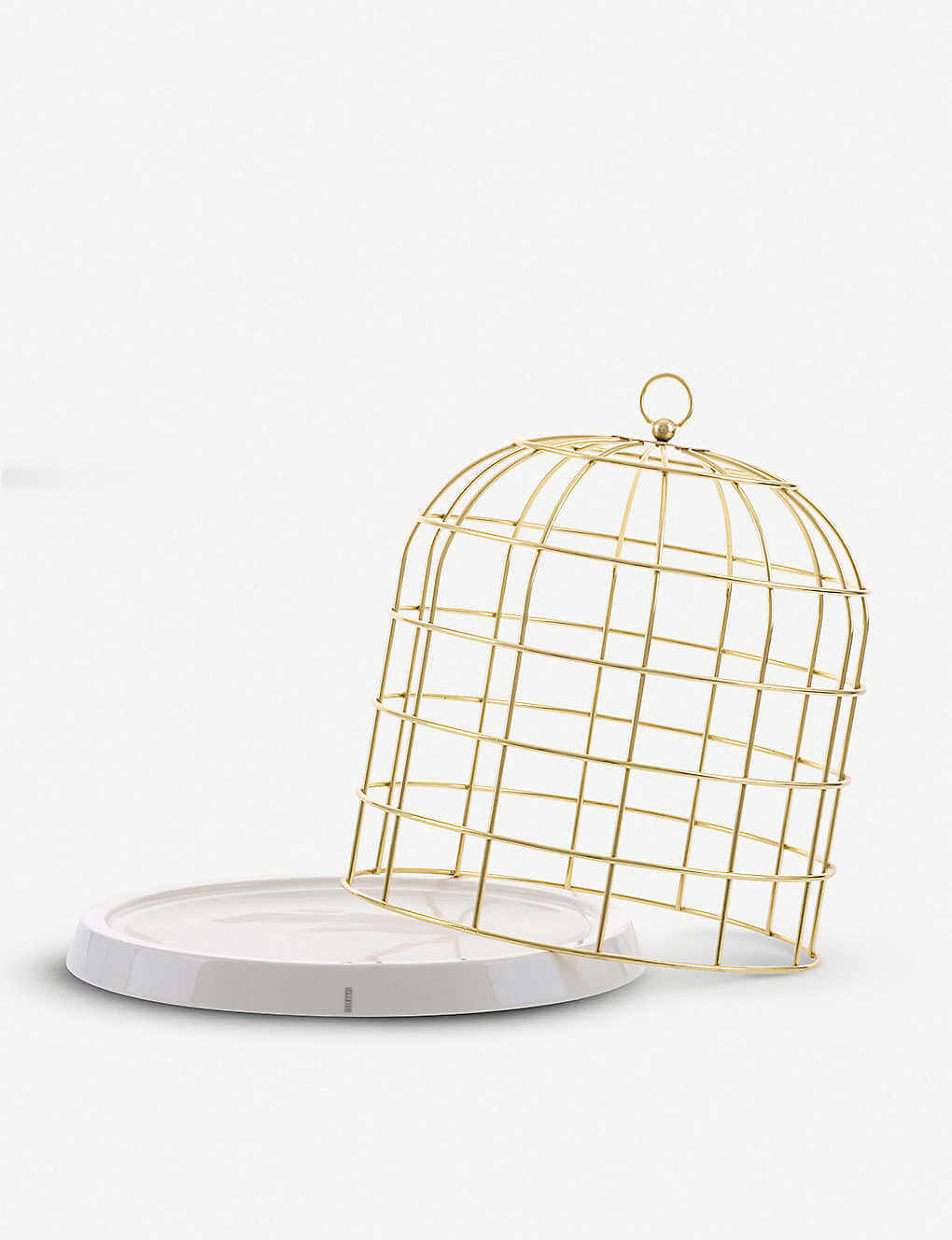 Twitable Metal and Porcelain Birdcage