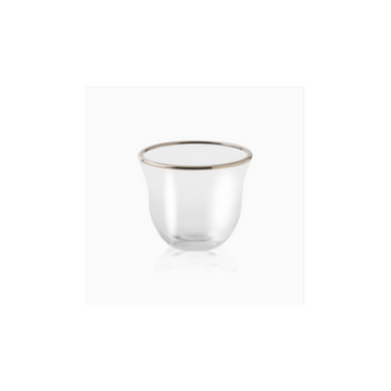 Arabic Gahwa Glass Cups with Rim - 2 colors